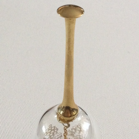 3/$10 | Vintage Genuine Lead Crystal Dinner Bell with Brass handle-made in Italy - Picture 3 of 7